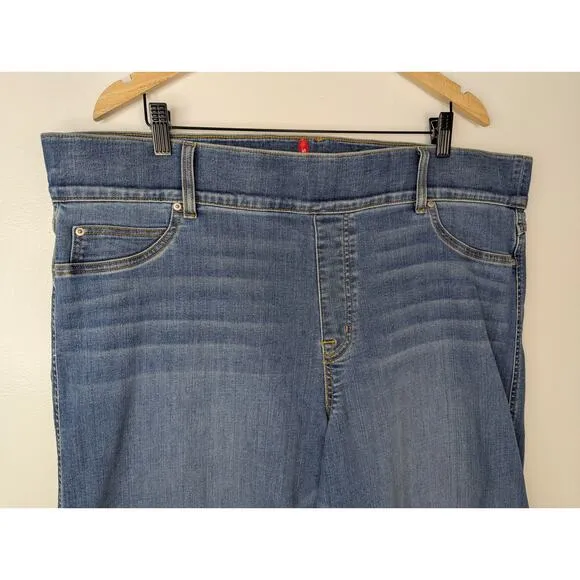 Spanx Seamed Front Wide Leg Jean in Vintage Indigo