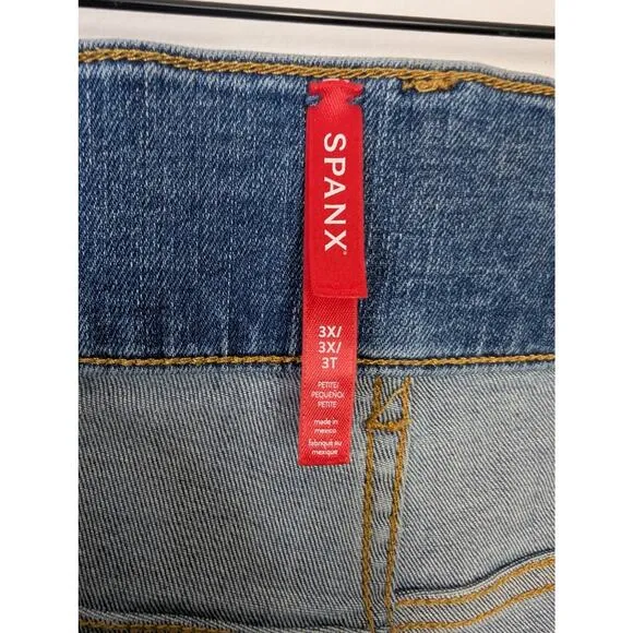Spanx Seamed Front Wide Leg Jean in Vintage Indigo