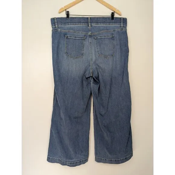 Spanx Seamed Front Wide Leg Jean in Vintage Indigo