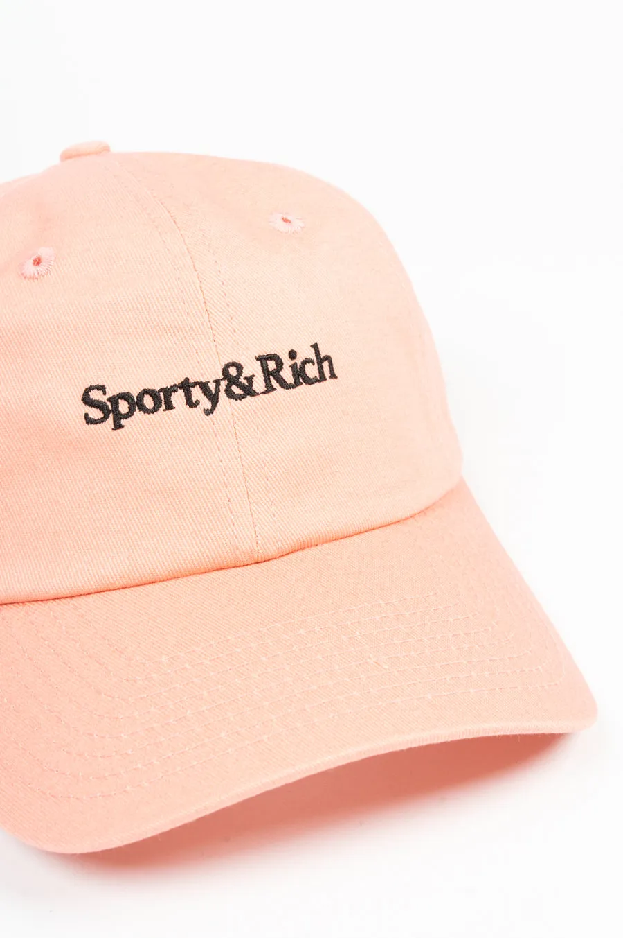 SPORTY AND RICH SERIF LOGO HAT PEACH PIE