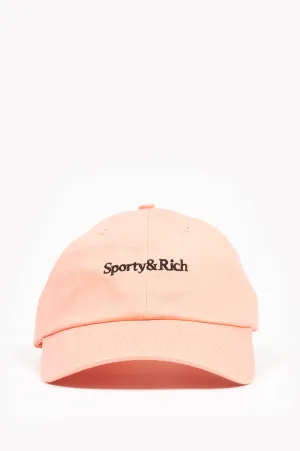 SPORTY AND RICH SERIF LOGO HAT PEACH PIE