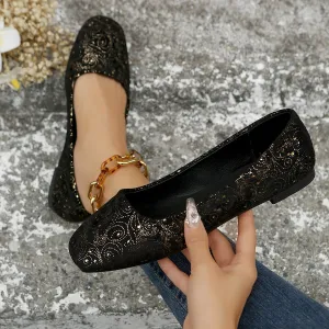 Square Toe Flat Slip-Ons