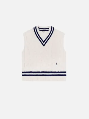 SRC Cableknit Vest - Cream/Navy
