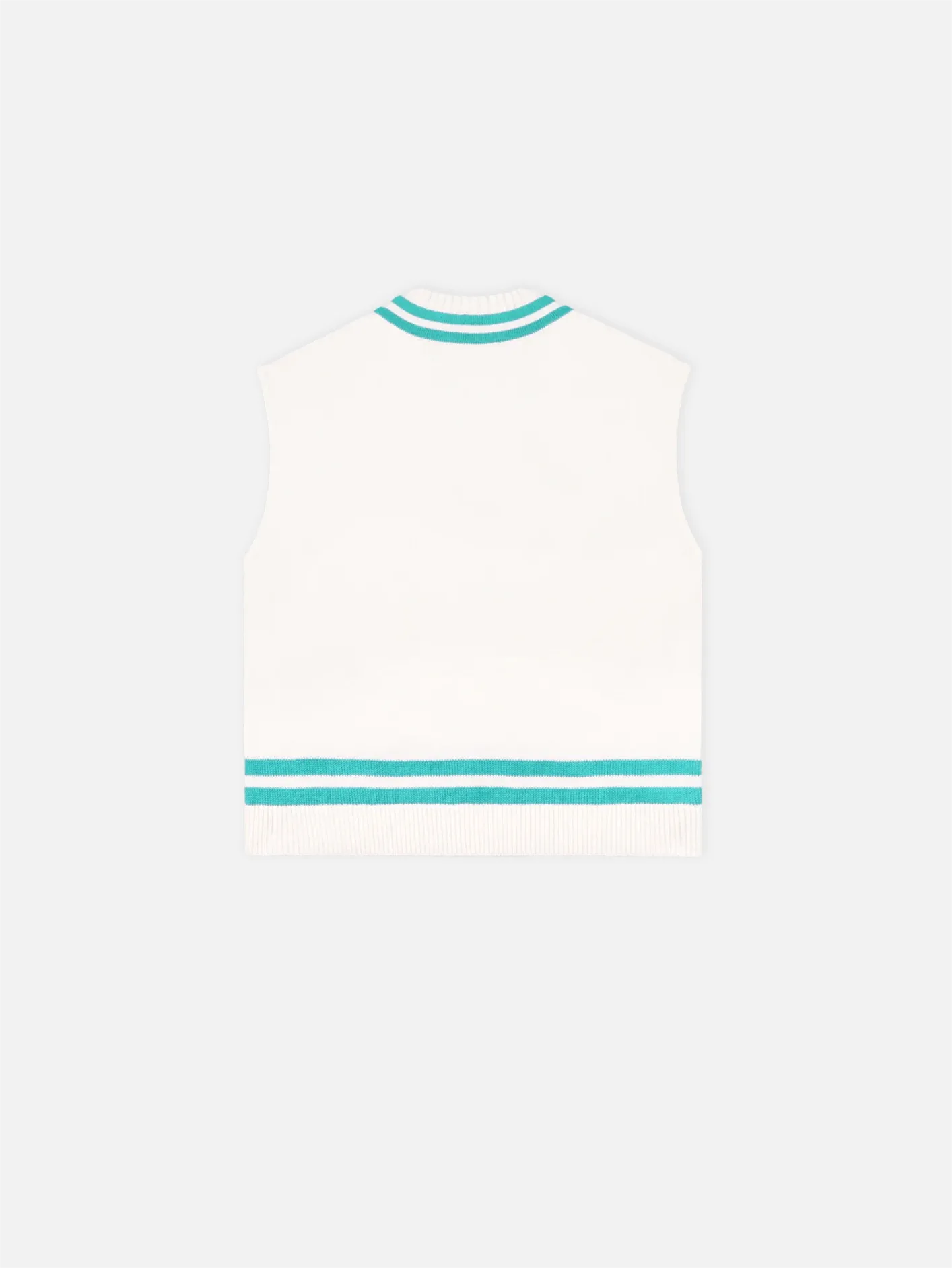 SRC Cableknit Vest - Off White/Caribbean