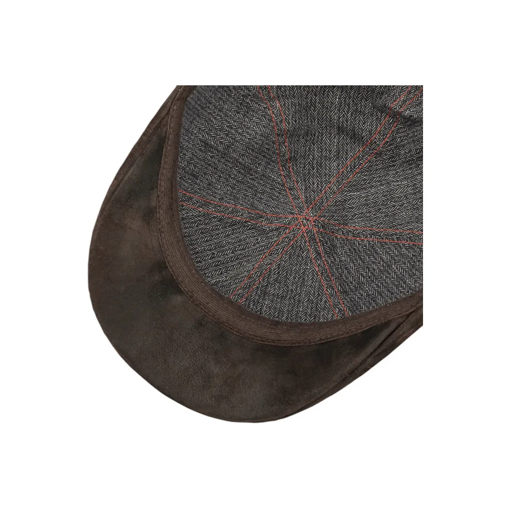 Stetson - Texas Pig Skin Gatsbycap - Sixpence/Flat Cap - Dark Brown