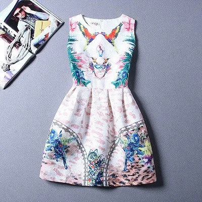 Summer Dress Fashion Print Flower Vest Girls Dresses Designer Princess Party For Baby Kids Clothes Girl Dress Vestido
