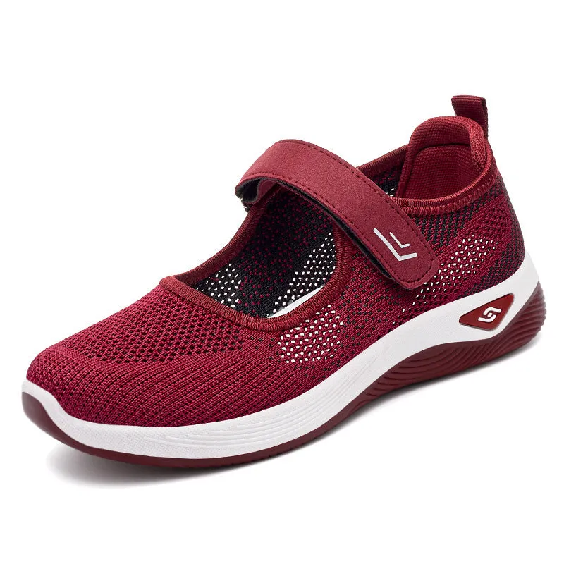 Summer New Women's Shoes Breathable Walking Shoes Velcro