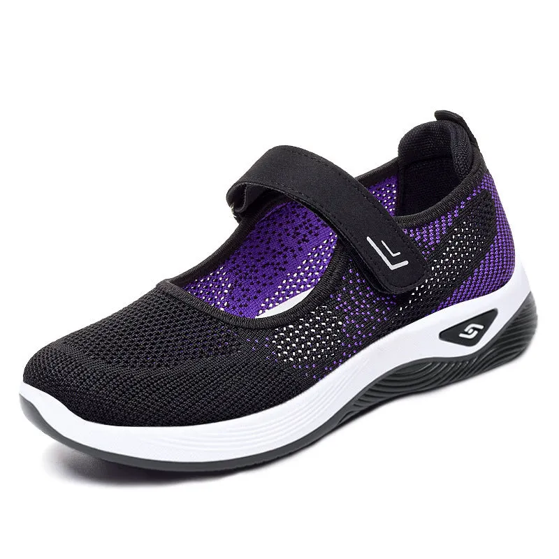 Summer New Women's Shoes Breathable Walking Shoes Velcro