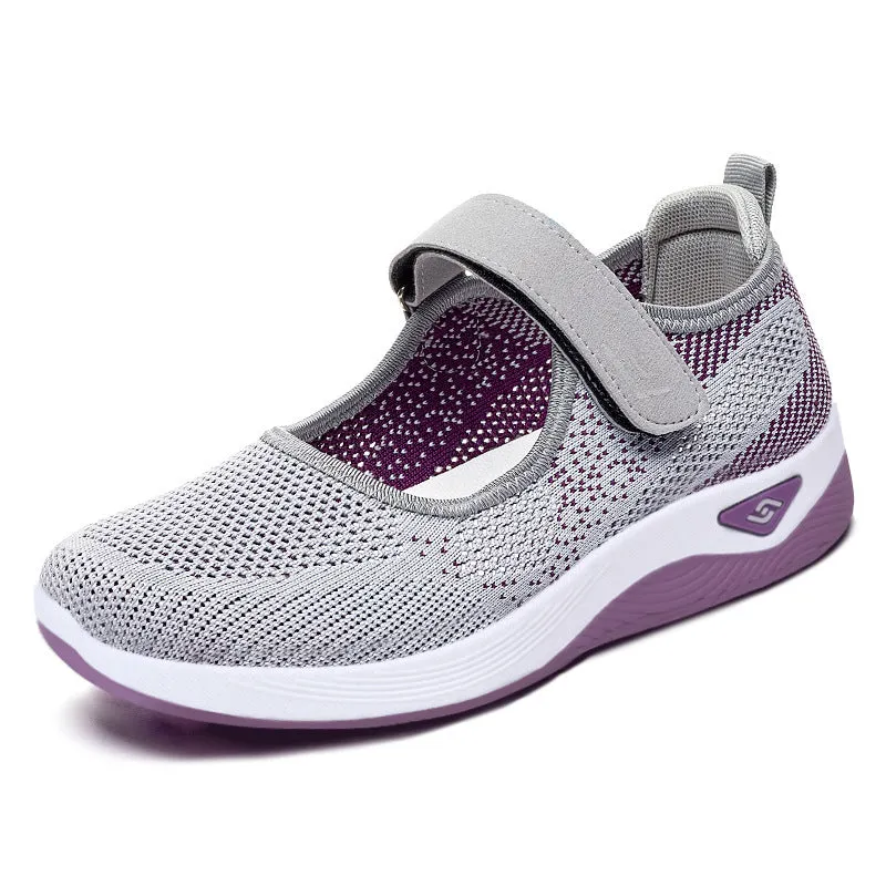 Summer New Women's Shoes Breathable Walking Shoes Velcro