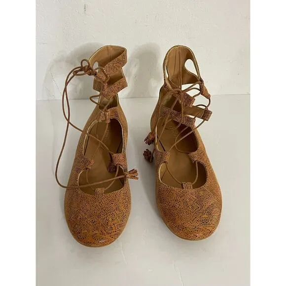Sundance Flats 40 / 9 - 9.5 Tasha Round Toe Leather Gladiator Shoes Boho