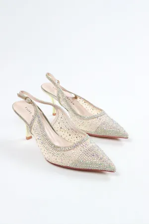 Taiyu - Women's Gold Bling Strap Mules