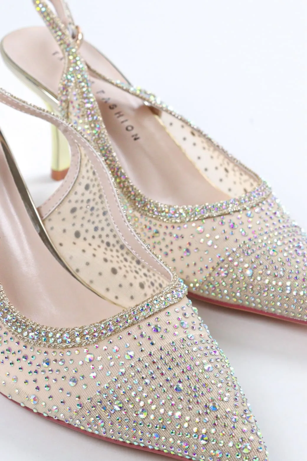 Taiyu - Women's Gold Bling Strap Mules