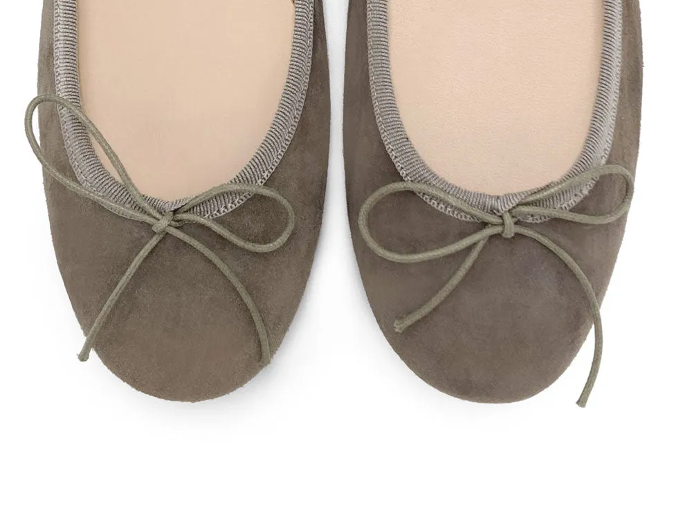 Taupe suede ballet flats