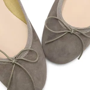 Taupe suede ballet flats