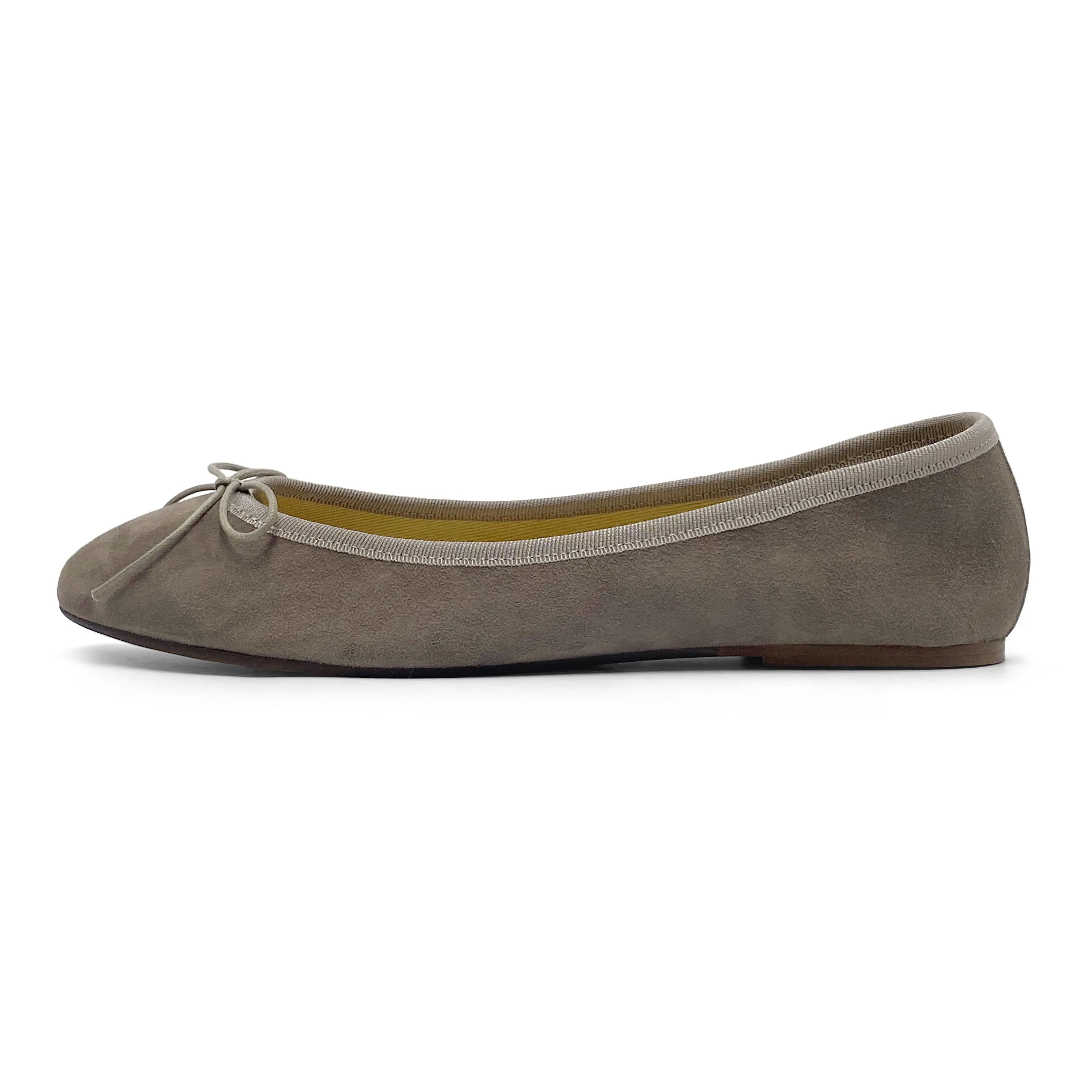 Taupe suede ballet flats