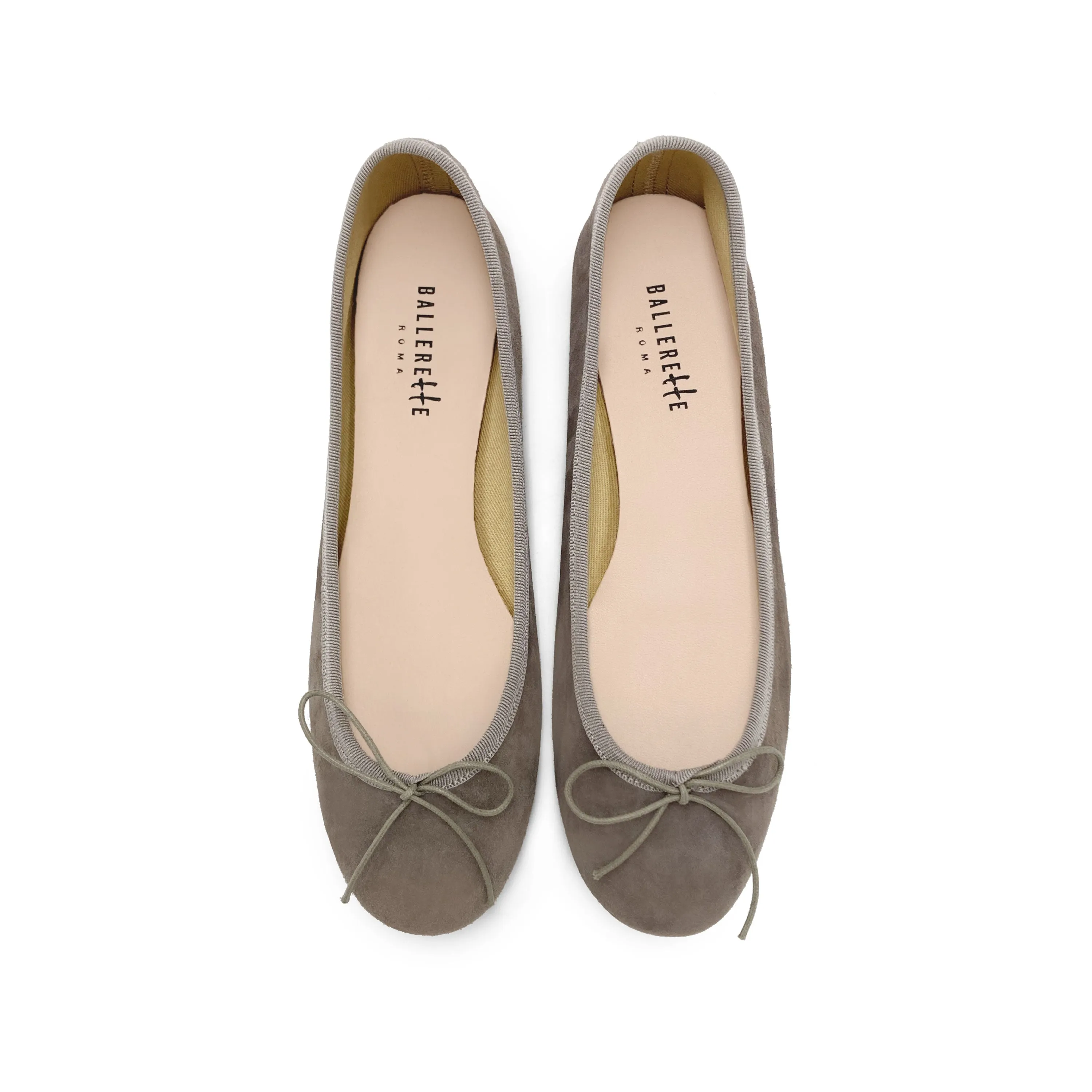 Taupe suede ballet flats