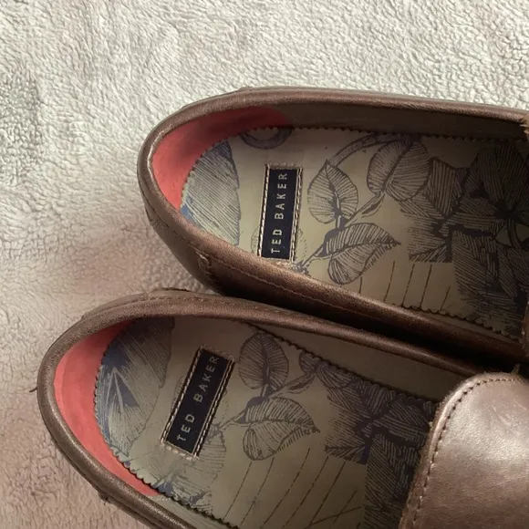 Ted Baker London Men's Bly Leather Venetian Loafer Flats Brown Sz 7
