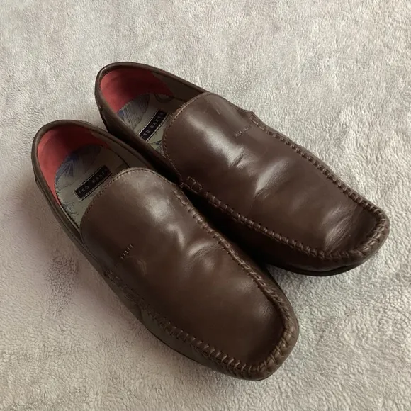 Ted Baker London Men's Bly Leather Venetian Loafer Flats Brown Sz 7