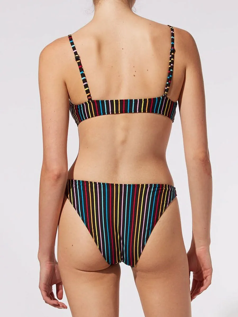The Elsa Top In Rainbow Pinstripe