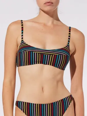 The Elsa Top In Rainbow Pinstripe