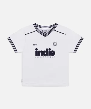 The League Tee - White Navy