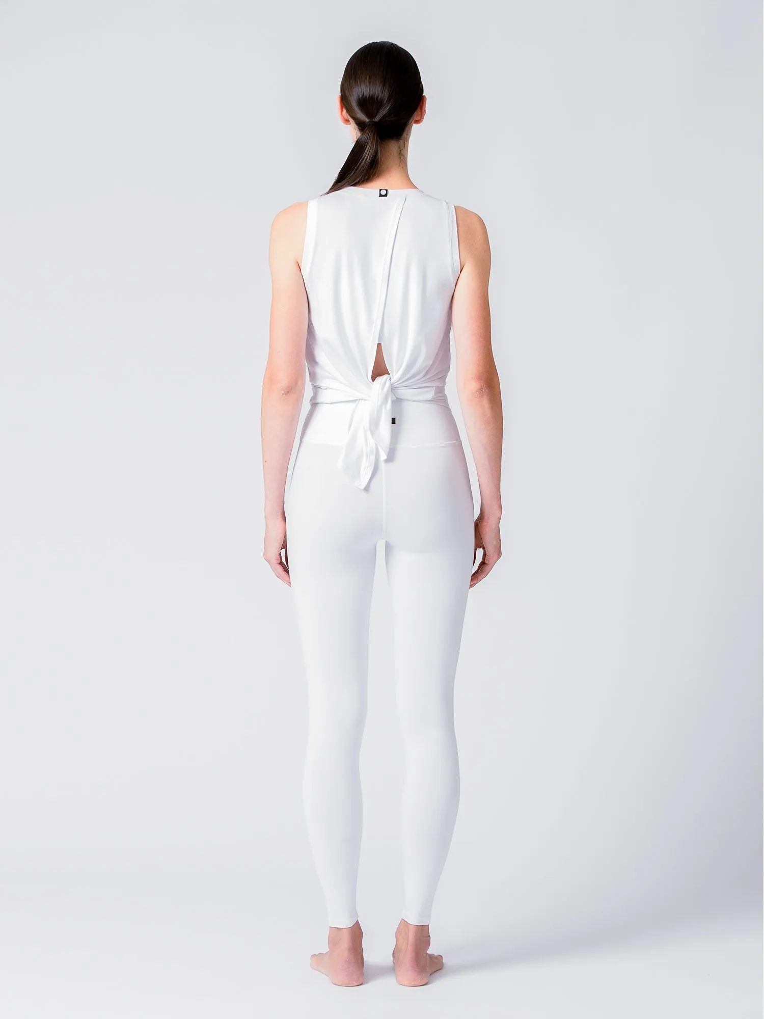 TIE BACK TRAINING TANK, WHITE