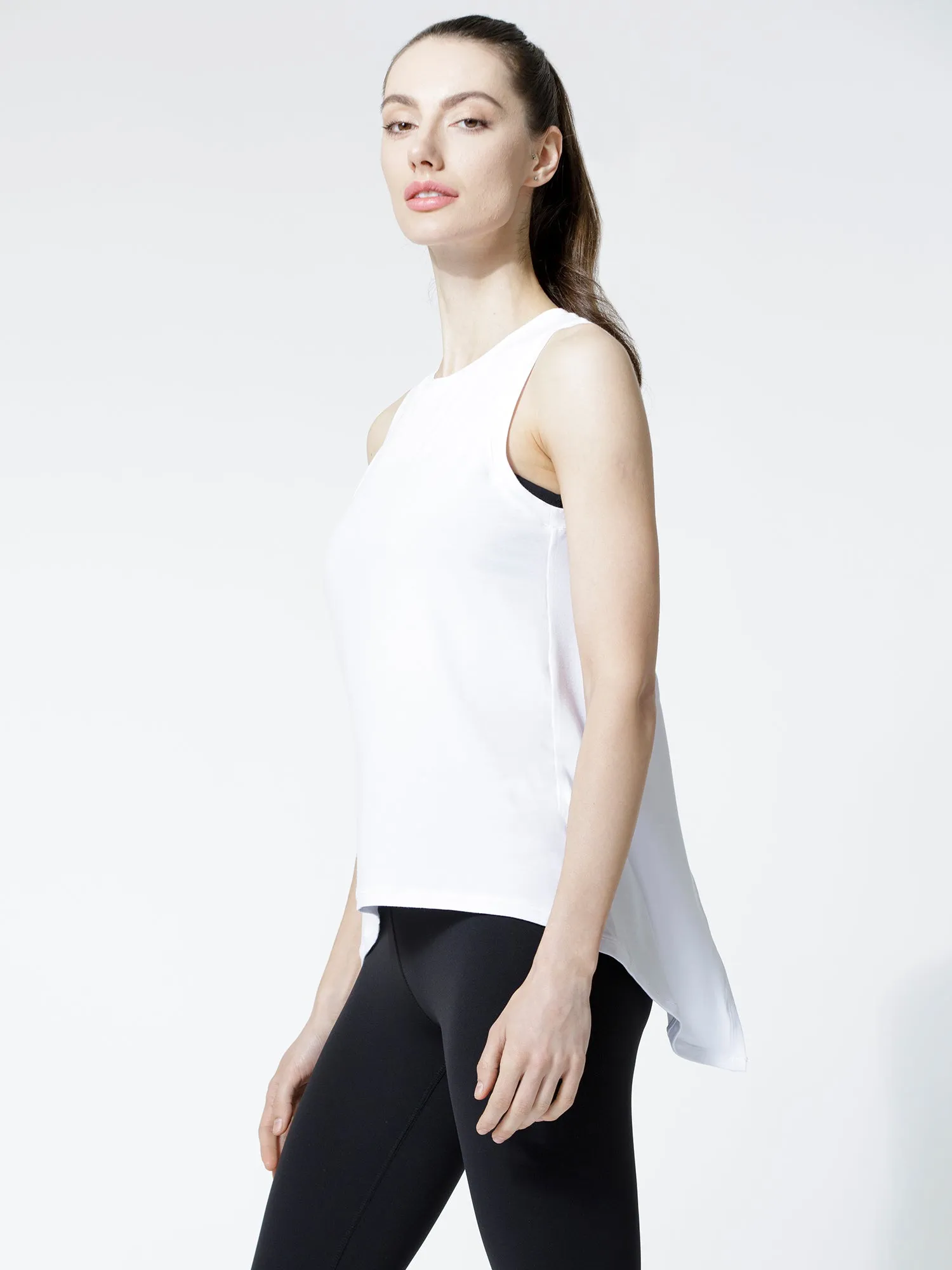 TIE BACK TRAINING TANK, WHITE
