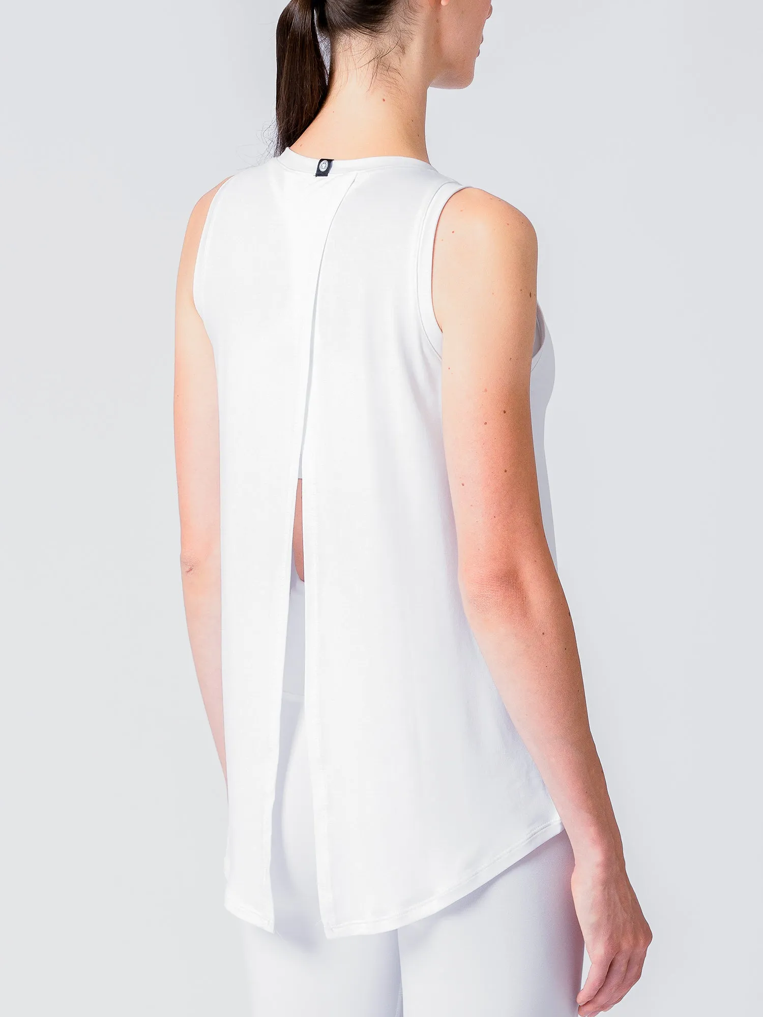 TIE BACK TRAINING TANK, WHITE