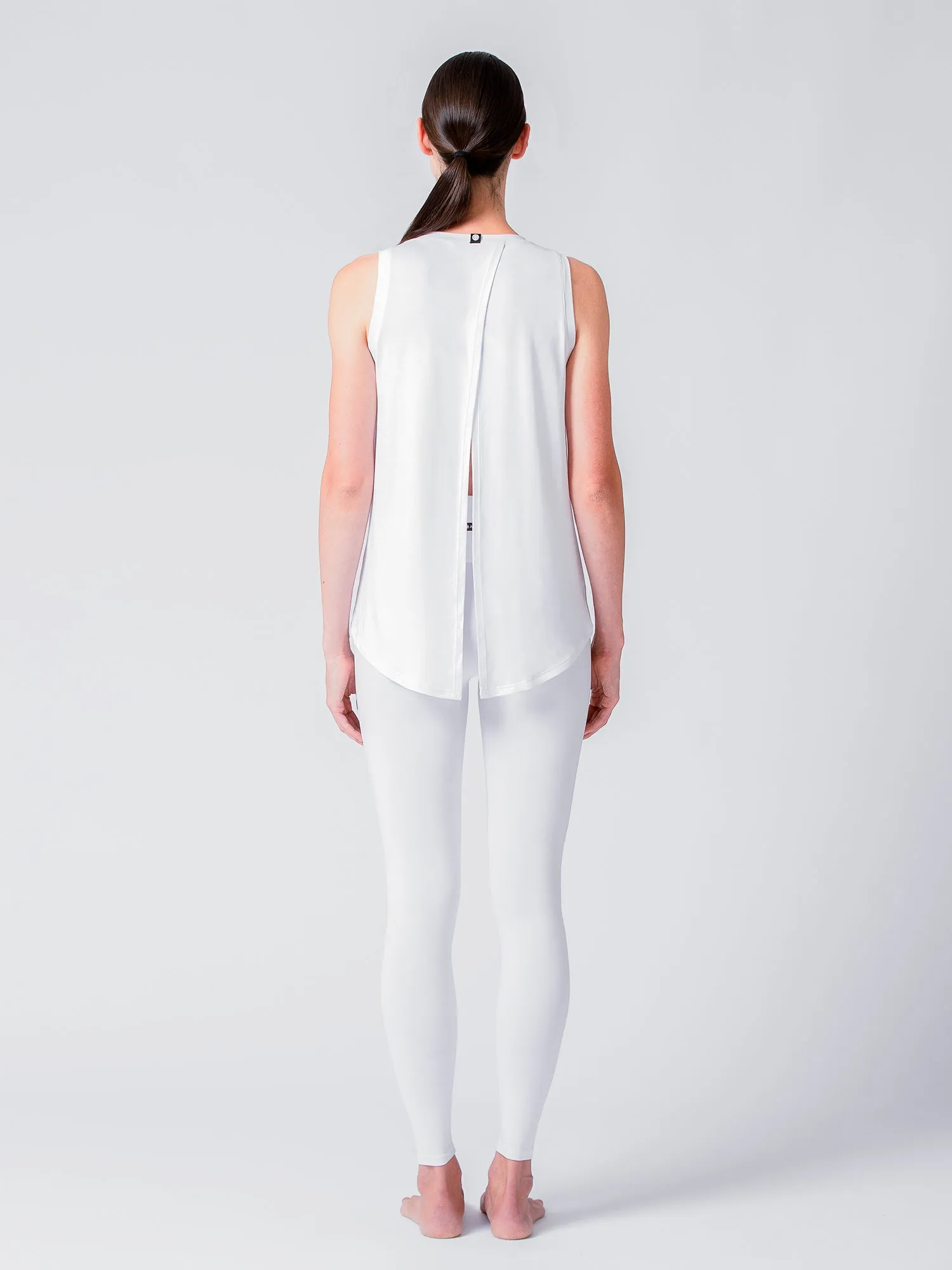 TIE BACK TRAINING TANK, WHITE