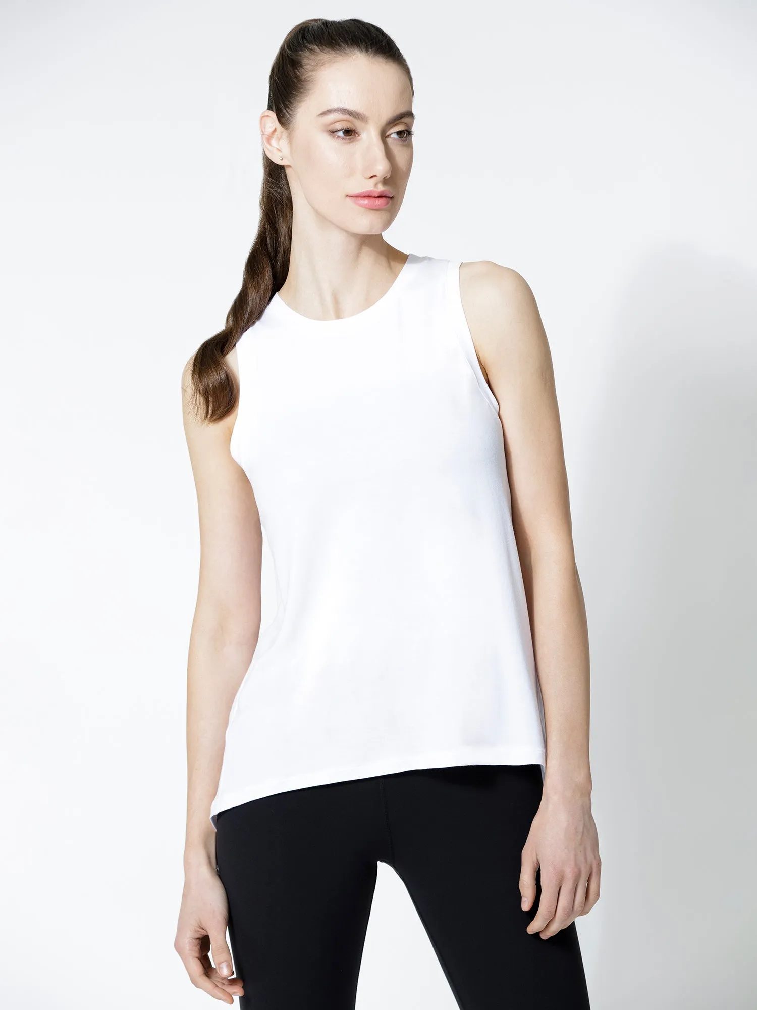 TIE BACK TRAINING TANK, WHITE