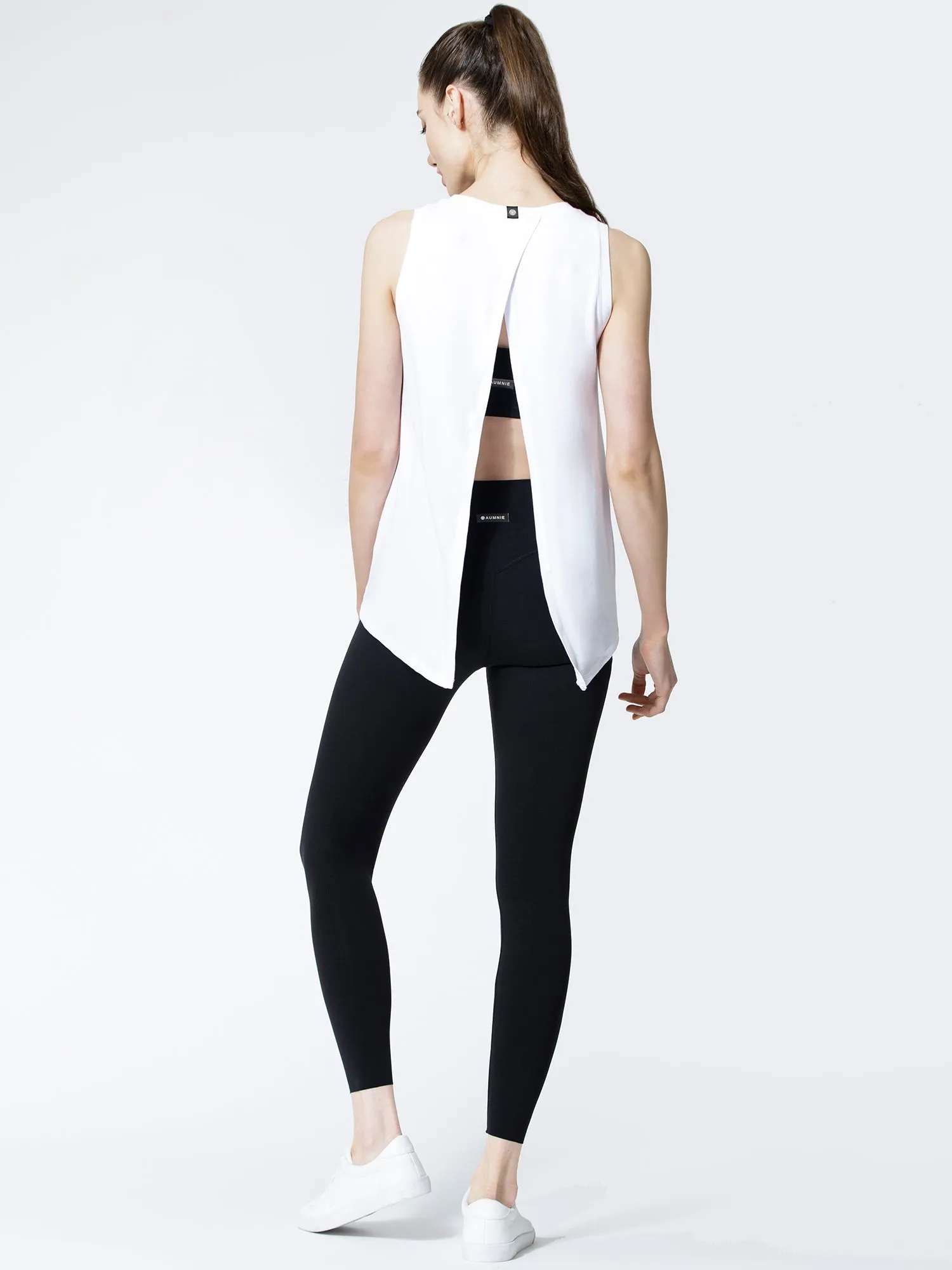 TIE BACK TRAINING TANK, WHITE