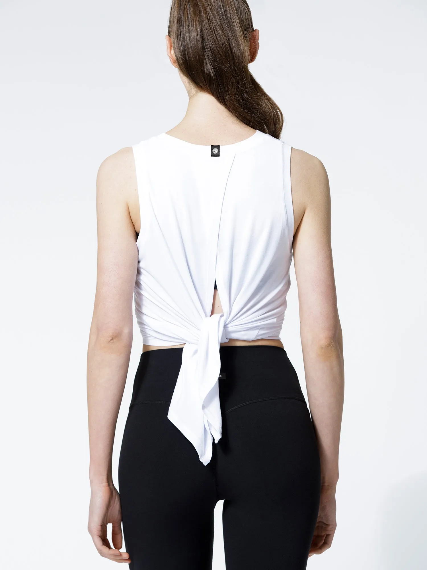 TIE BACK TRAINING TANK, WHITE