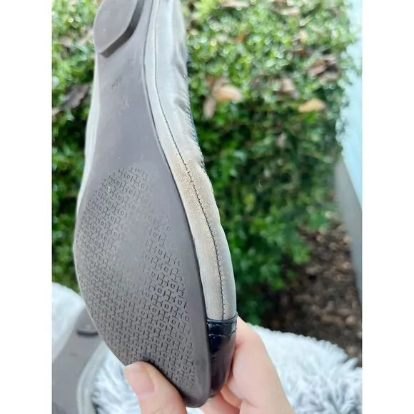 Tory Burch Grey Blue Cap Toe Flats Size 10.5