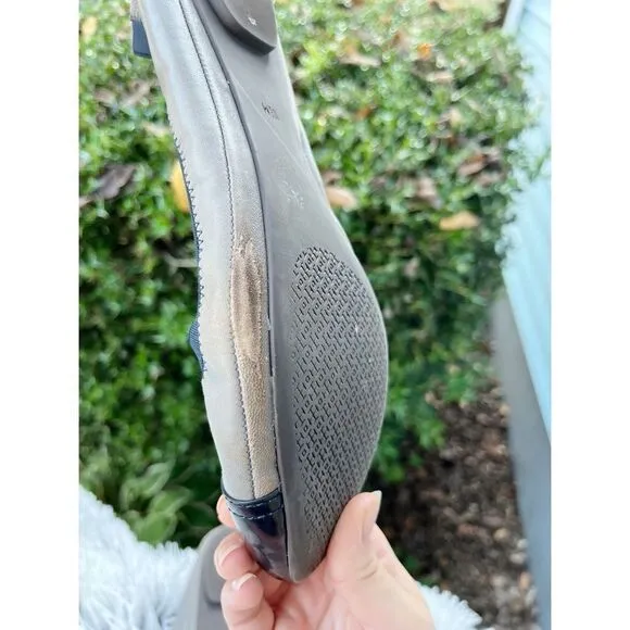 Tory Burch Grey Blue Cap Toe Flats Size 10.5