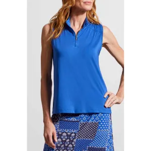 Tribal Sleeveless Zip Mock Top