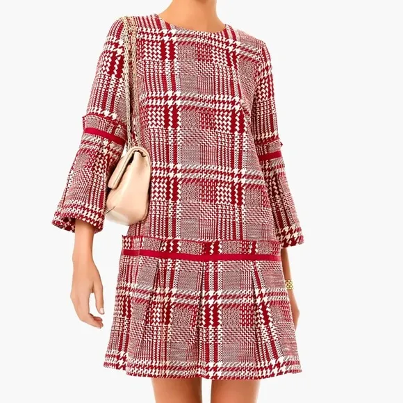 Tuckernuck Cranberry Check Kennedy Dress XS