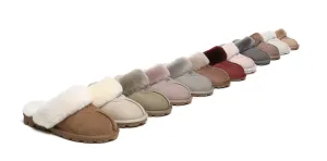 UGG Double Face Sheepskin Wool Scuff Slippers Waffle