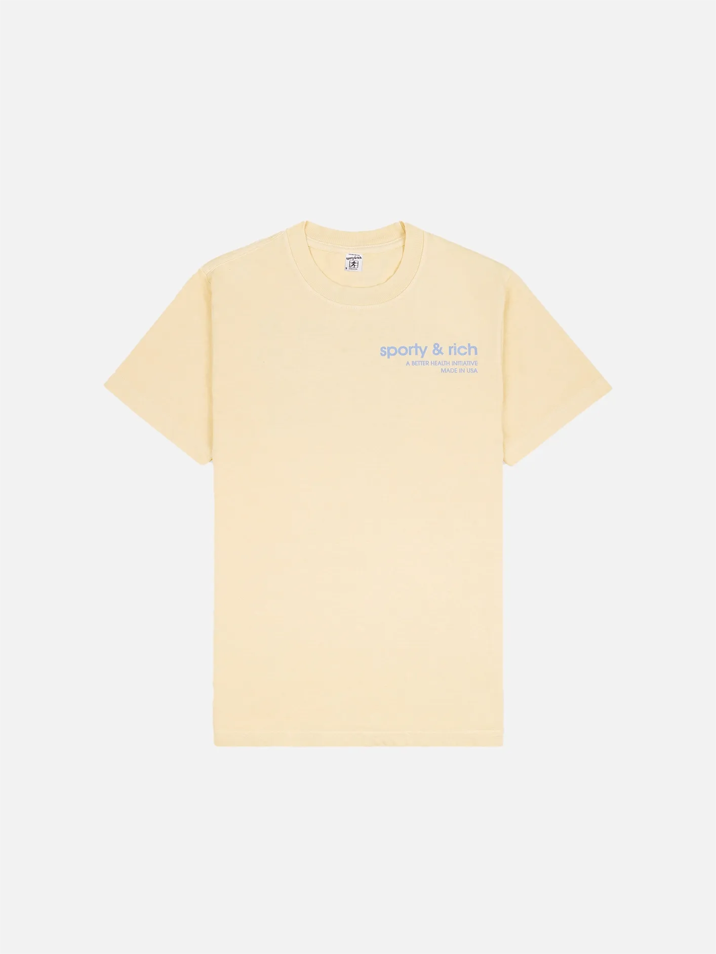USA Health Club T- Shirt - Almond/China Blue