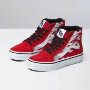 Vans Shoes | Kids Vans Sk8-Hi Zip Ferocious Flame Racing | Color: Red/White 1.5