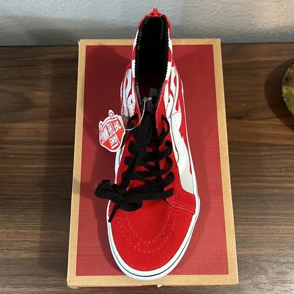 Vans Shoes | Kids Vans Sk8-Hi Zip Ferocious Flame Racing | Color: Red/White 1.5
