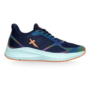 Vector X Reflector Jogging Shoes | Lightweight Sports Shoes for Men | Breathable Mesh Sneakers for Running, Walking, Gym & Training – Navy/Orange