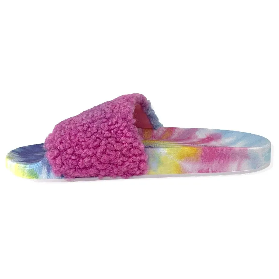 Women's Quilted Tie Dye Slides Flats Flip-Flop