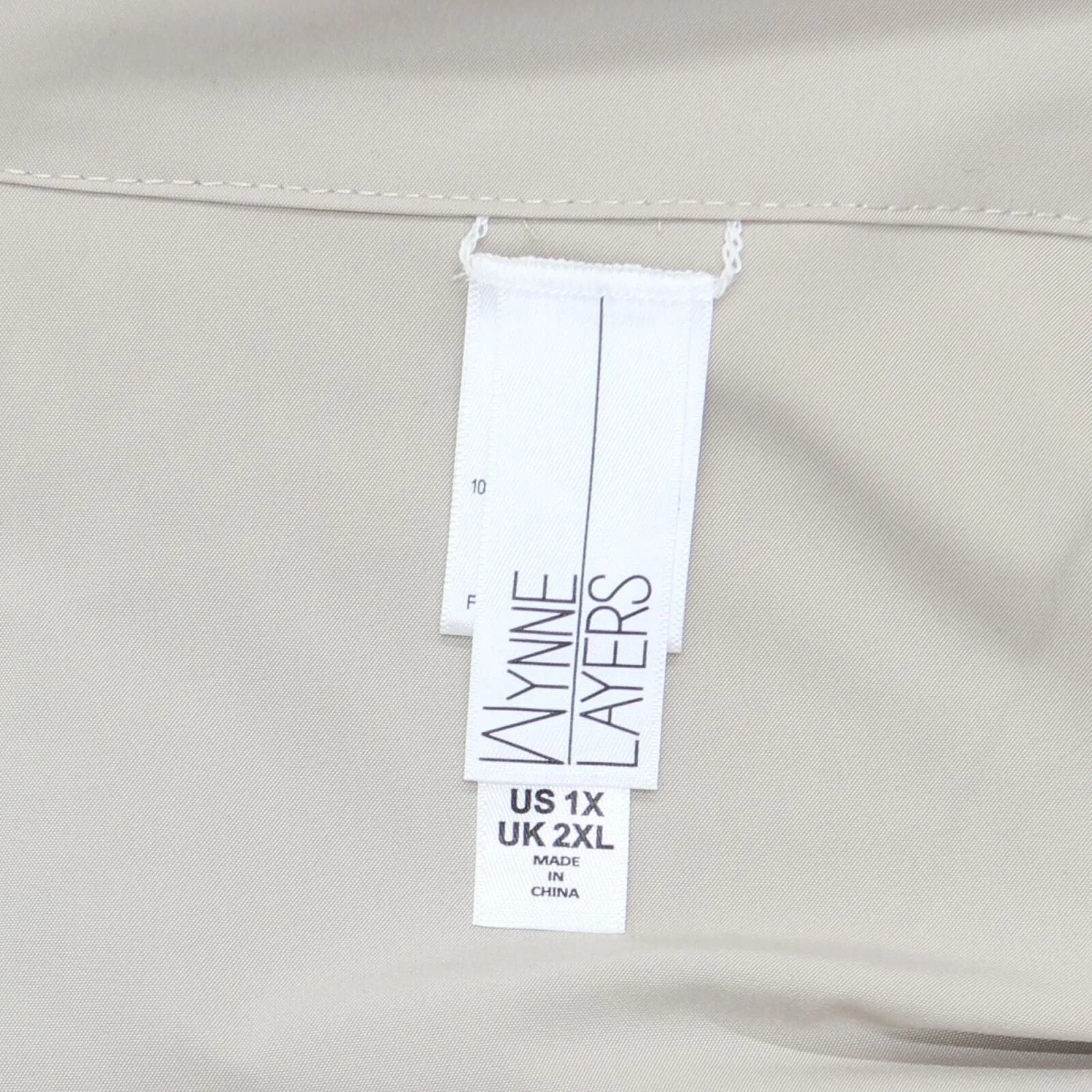 WynneLayers Plus Size Wide Collar Boxy Overlapping Front Jacket Sand 1X