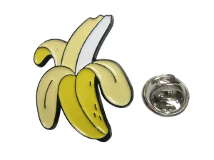 Yellow Toned Flat Peeled Banana Fruit Lapel Pin
